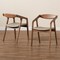 Baxton Studio Harland Mid-Century Modern Grey Faux Leather Upholstered and 2-Piece Wood Dining Chair Set Set of 2 188-11680-ZORO - alternate 2
